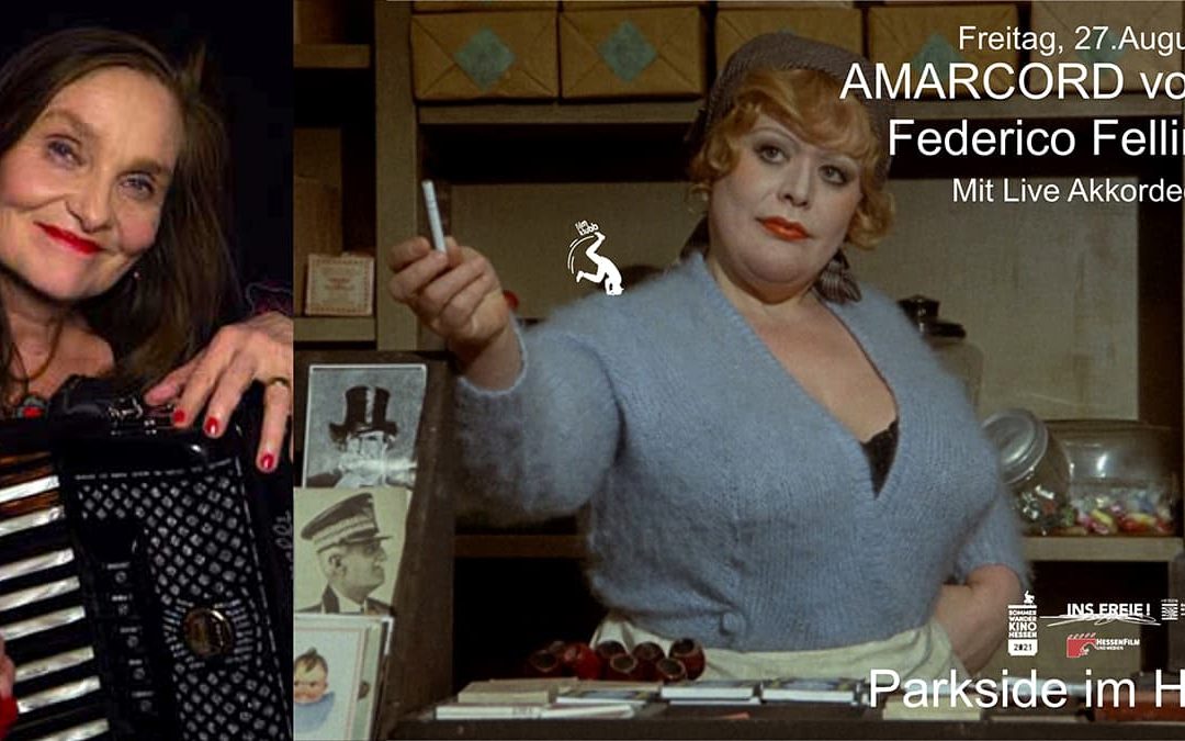 Fr 27.08.2021, 19 Uhr – Filmklubb SOMMERWANDKINO – Das Italo Meisterwerk von Federico Fellini:  AMARCORD – mit Live Akkordeonistin Michaela Dietl